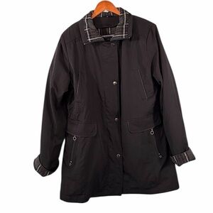 Bianca Nygard Black Coat With Zip In Plaid Liner Size Large Warm winter coat